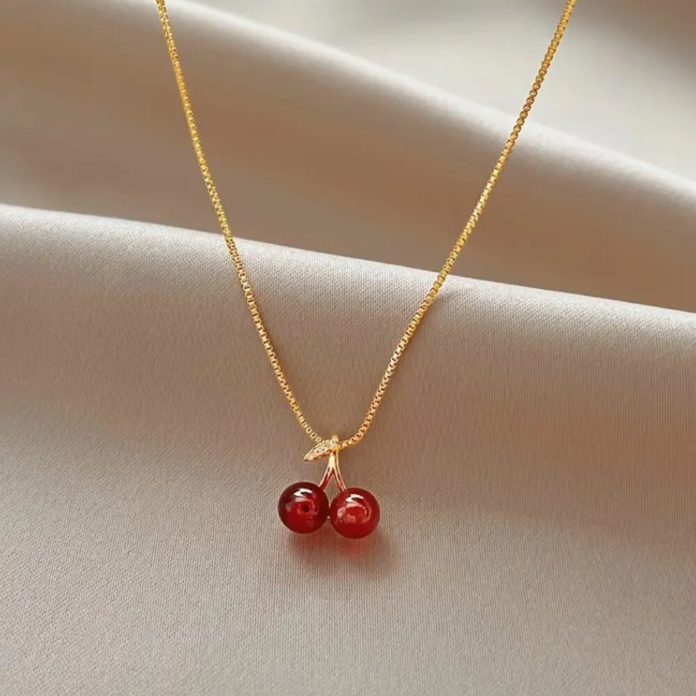 5/$30 Cherry Charm Pendant Necklace